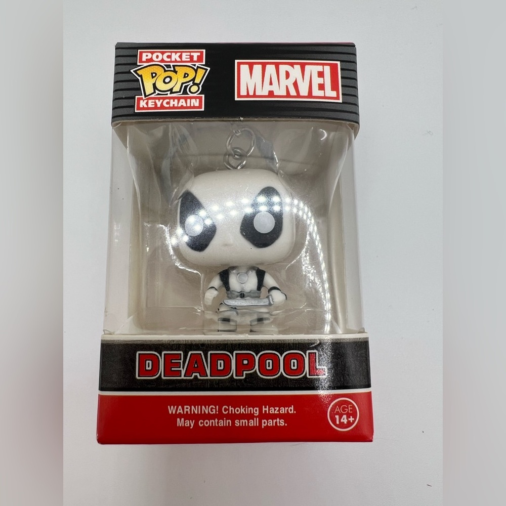 Marvel Deadpool Pocket Pop! Keychain - White Deadpool - mini funko pop